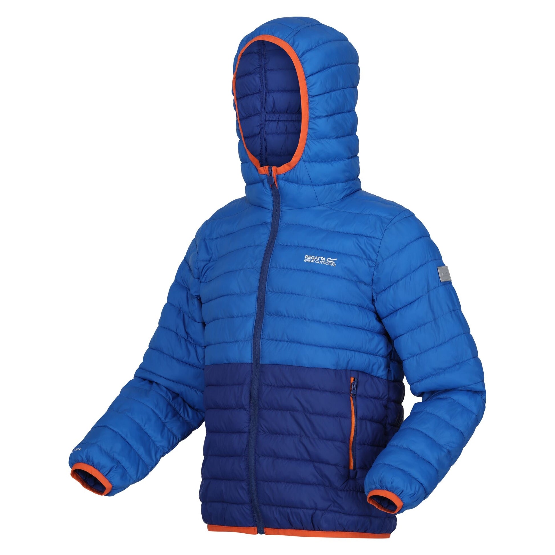 Oxford Blue-New Royal - Side - Regatta Childrens-Kids Hillpack II Colour Block Padded Jacket