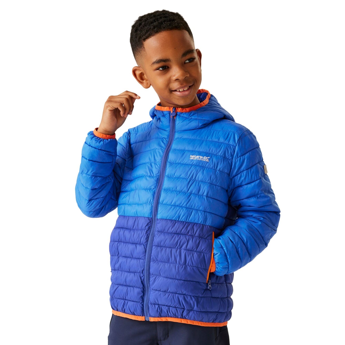 Oxford Blue-New Royal - Lifestyle - Regatta Childrens-Kids Hillpack II Colour Block Padded Jacket