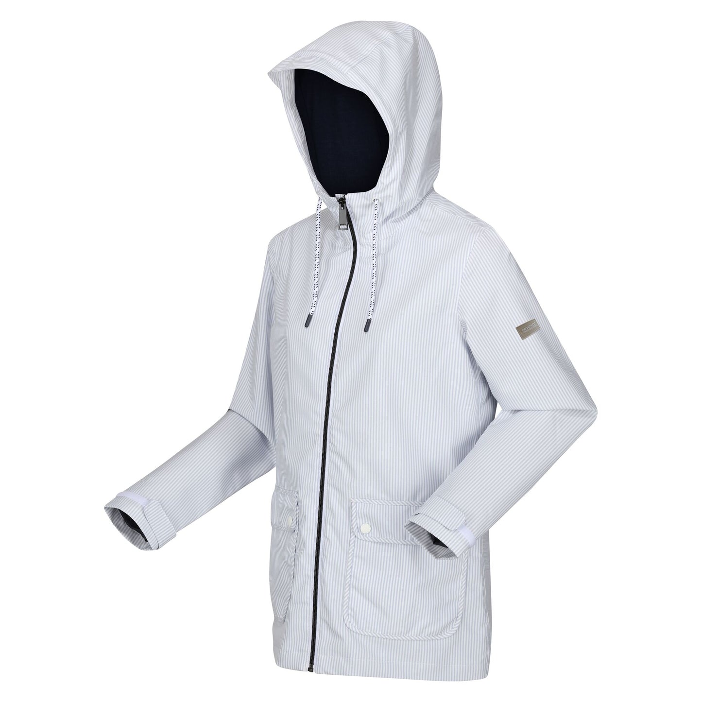 Hydrangea Blue - Side - Regatta Womens-Ladies Giovanna Fletcher - Bayletta Ticking Stripe Waterproof Jacket