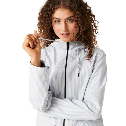 Hydrangea Blue - Lifestyle - Regatta Womens-Ladies Giovanna Fletcher - Bayletta Ticking Stripe Waterproof Jacket