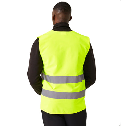 Yellow - Lifestyle - Regatta Professional Unisex Adult Printable Hi-Vis Vest (Pack Of 10)