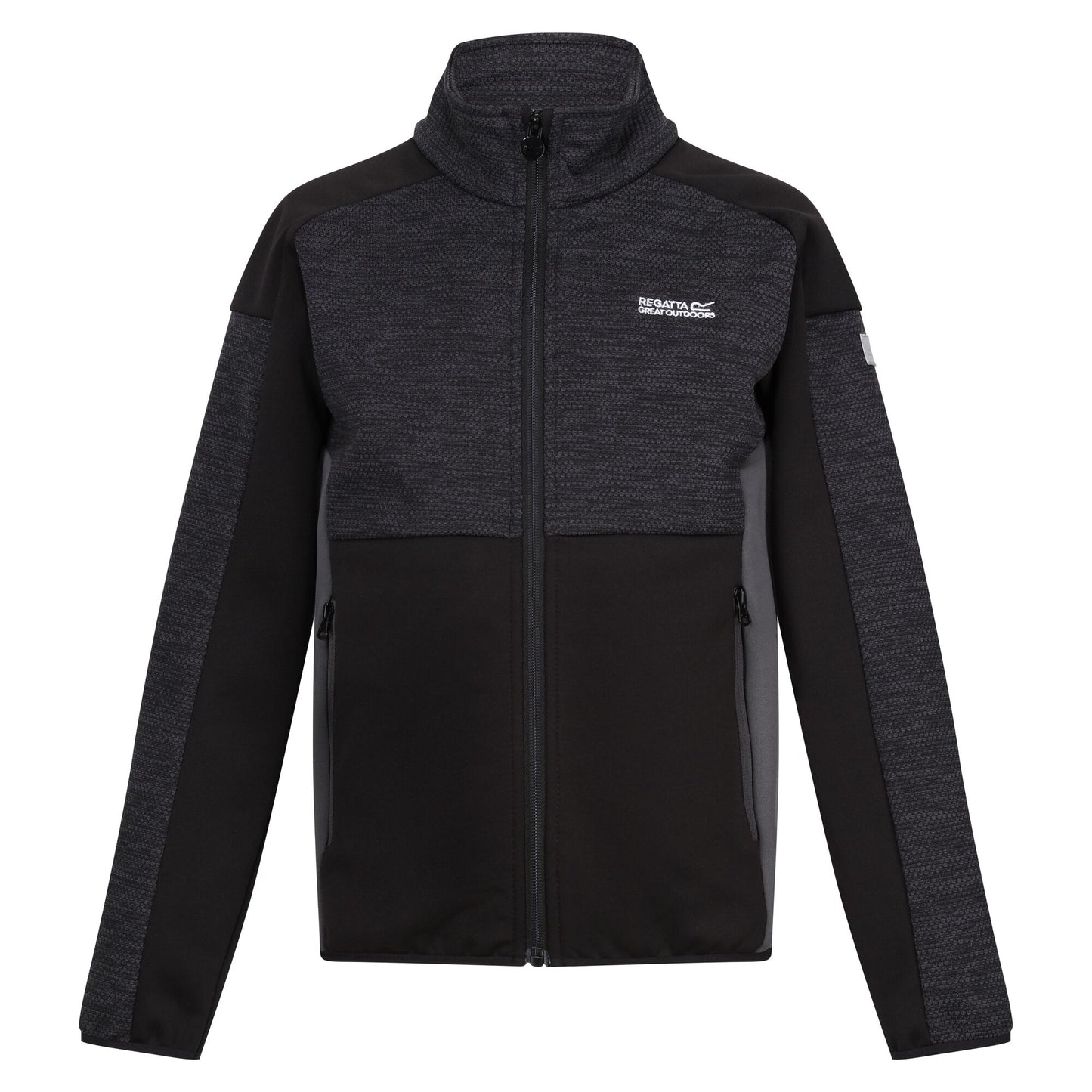 Seal Grey-Black - Front - Regatta Childrens-Kids Highton III Fleece Jacket