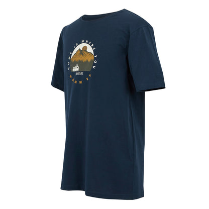 Navy - Side - Regatta Mens Cline IX Home Is Where You Park It T-Shirt