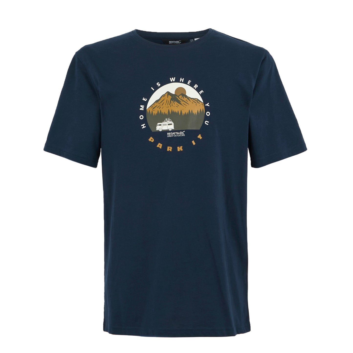 Navy - Front - Regatta Mens Cline IX Home Is Where You Park It T-Shirt