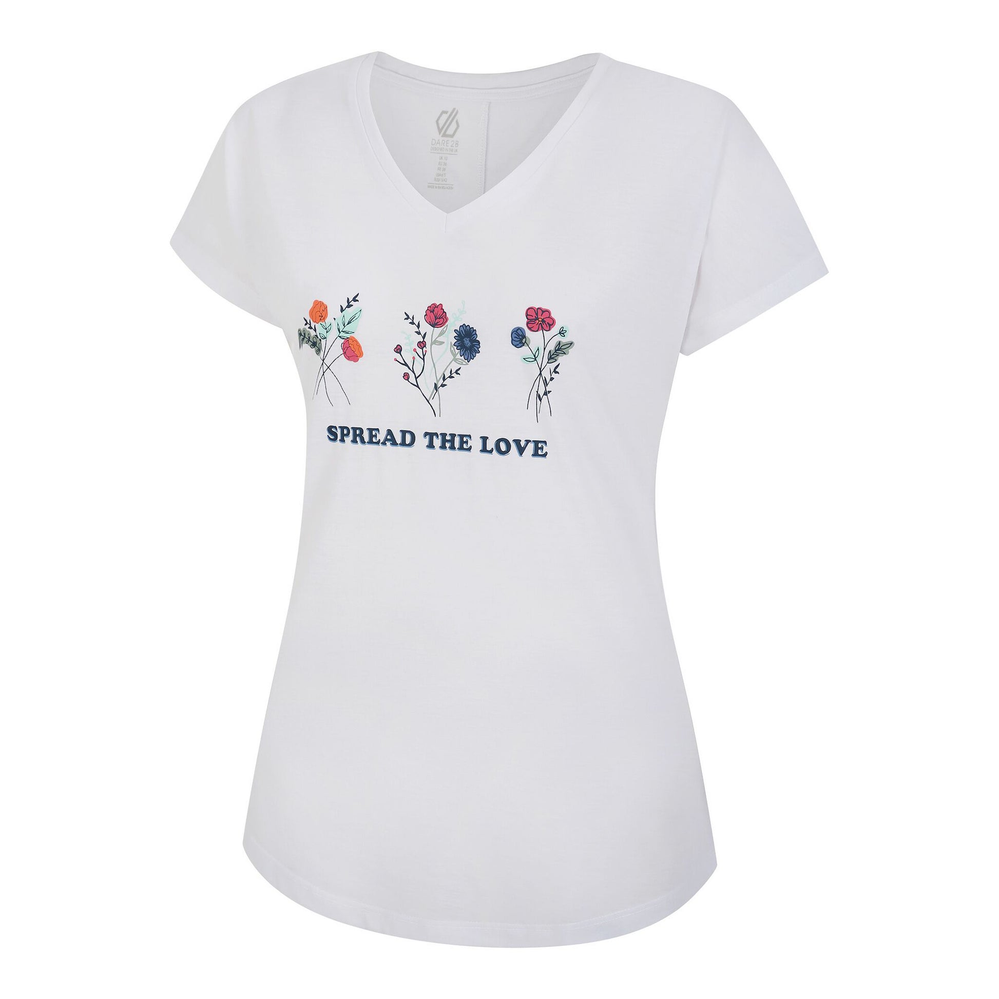 White - Side - Regatta Womens-Ladies Calm Floral T-Shirt