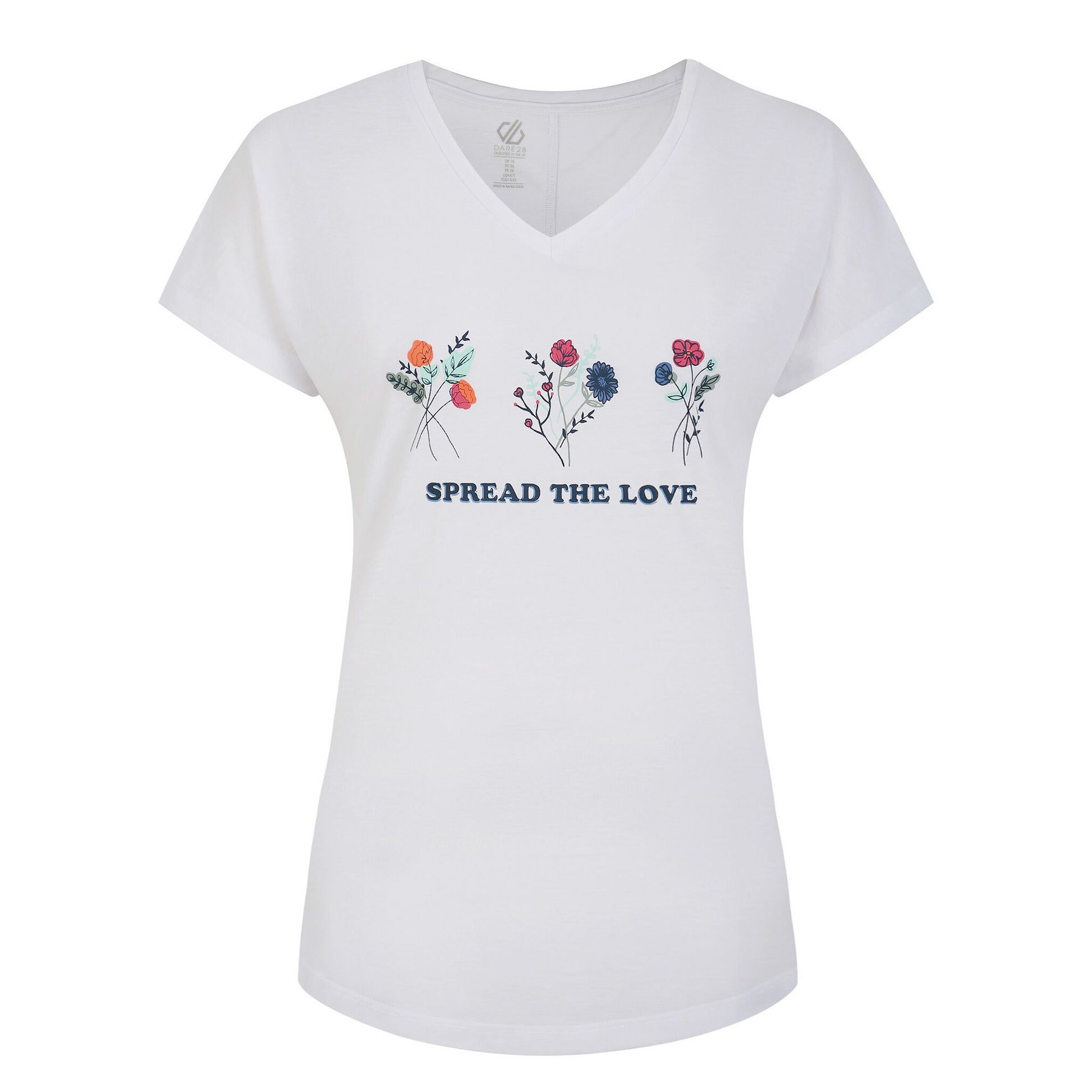 White - Front - Regatta Womens-Ladies Calm Floral T-Shirt