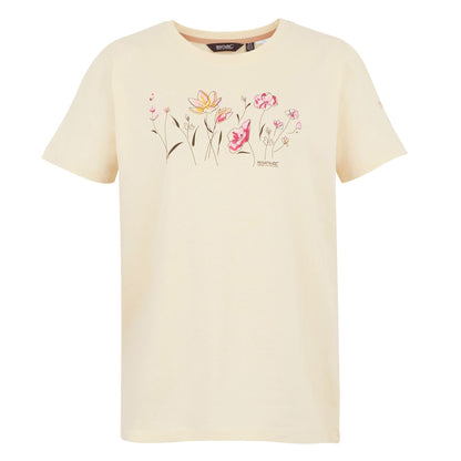 Light Vanilla - Front - Regatta Womens-Ladies Filandra IX Flowers T-Shirt