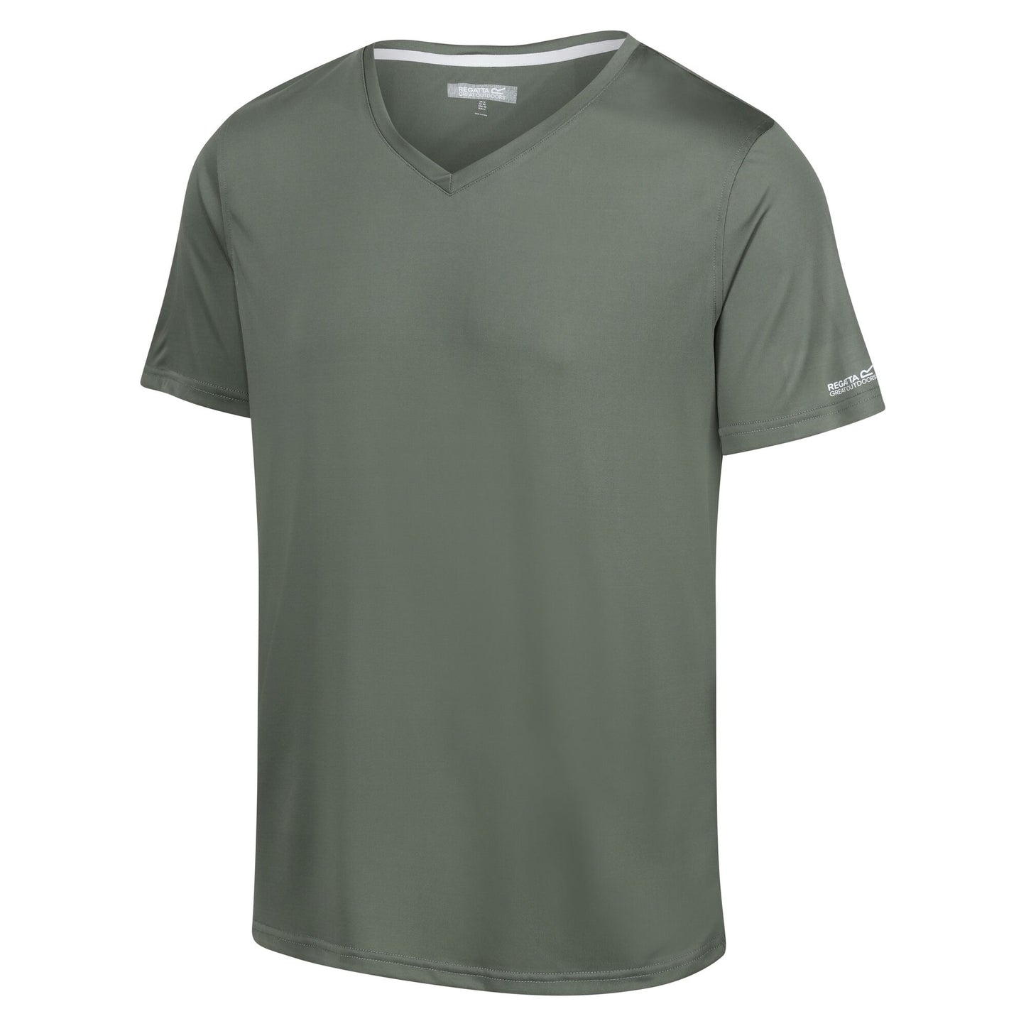 Agave Green - Side - Regatta Mens Fingal V Neck T-Shirt