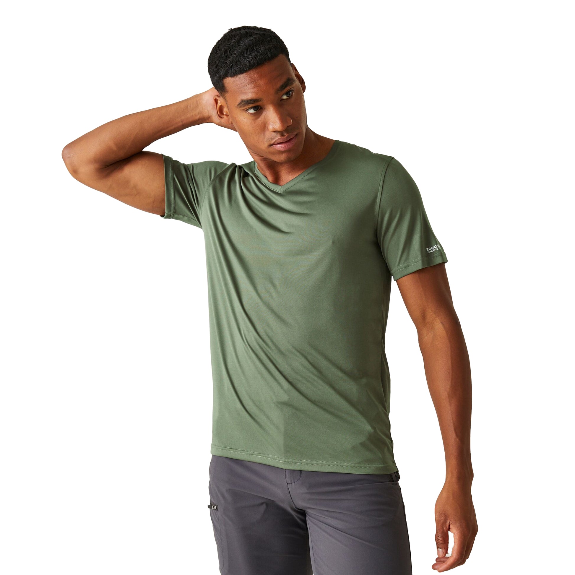 Agave Green - Lifestyle - Regatta Mens Fingal V Neck T-Shirt