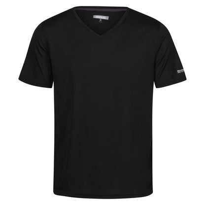 Black - Front - Regatta Mens Fingal V Neck T-Shirt