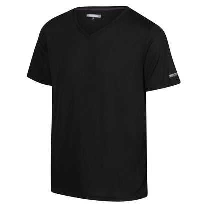 Black - Side - Regatta Mens Fingal V Neck T-Shirt