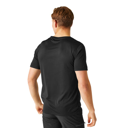 Black - Pack Shot - Regatta Mens Fingal V Neck T-Shirt