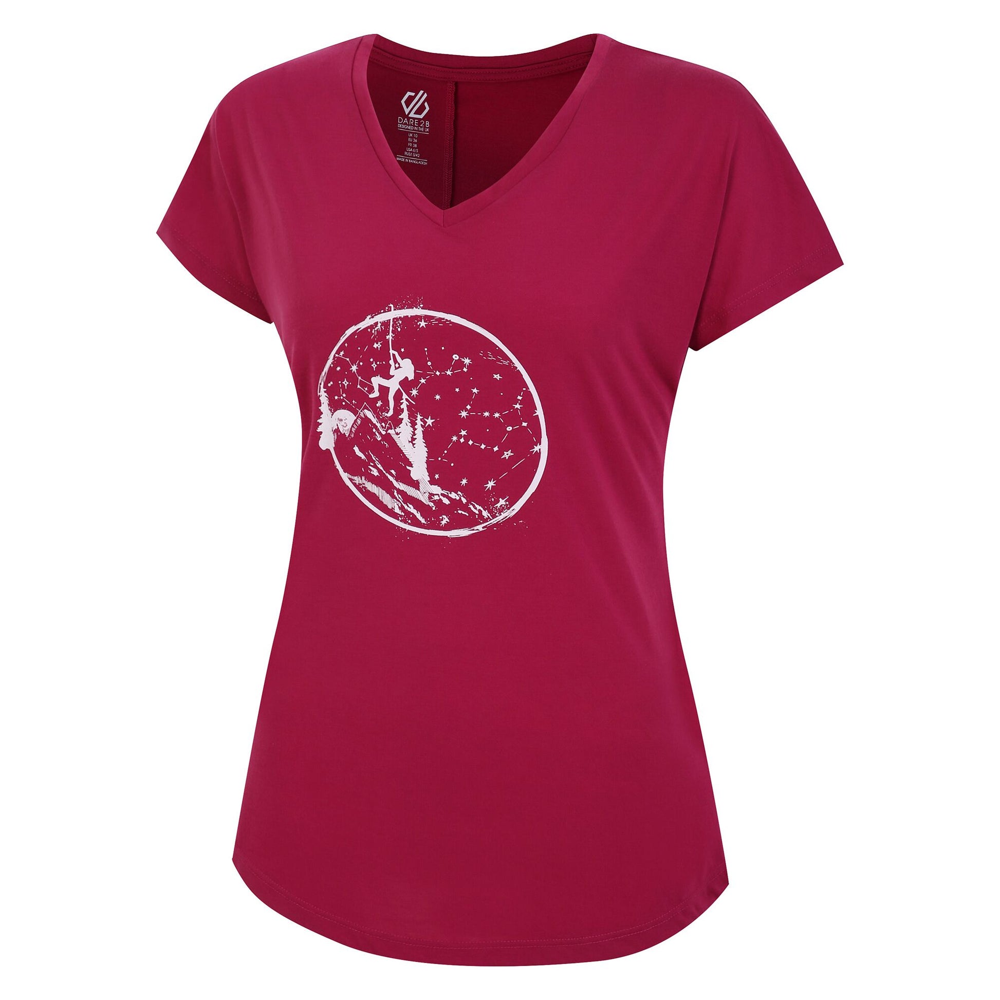 Berry Pink - Side - Regatta Womens-Ladies Calm Mountain T-Shirt