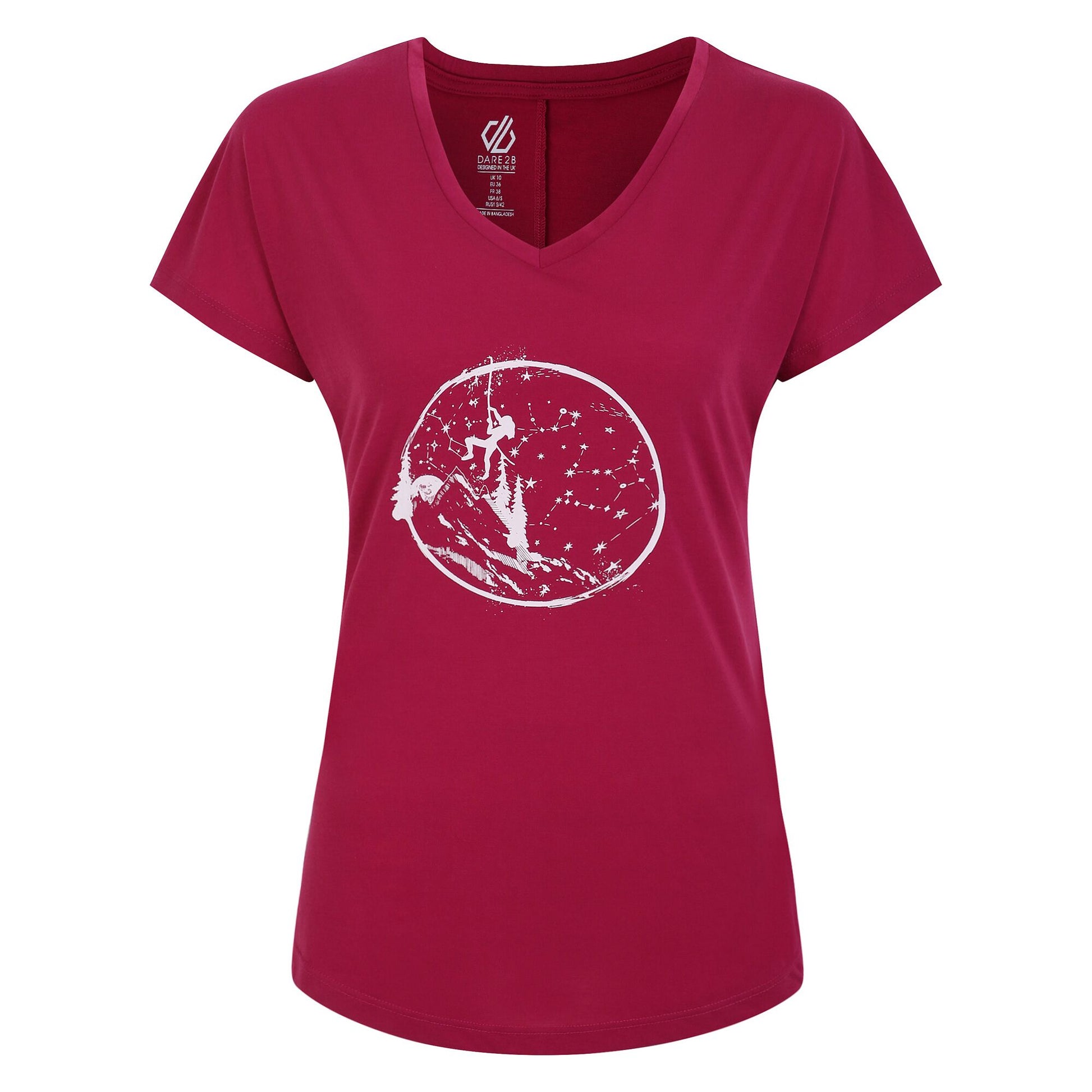 Berry Pink - Front - Regatta Womens-Ladies Calm Mountain T-Shirt