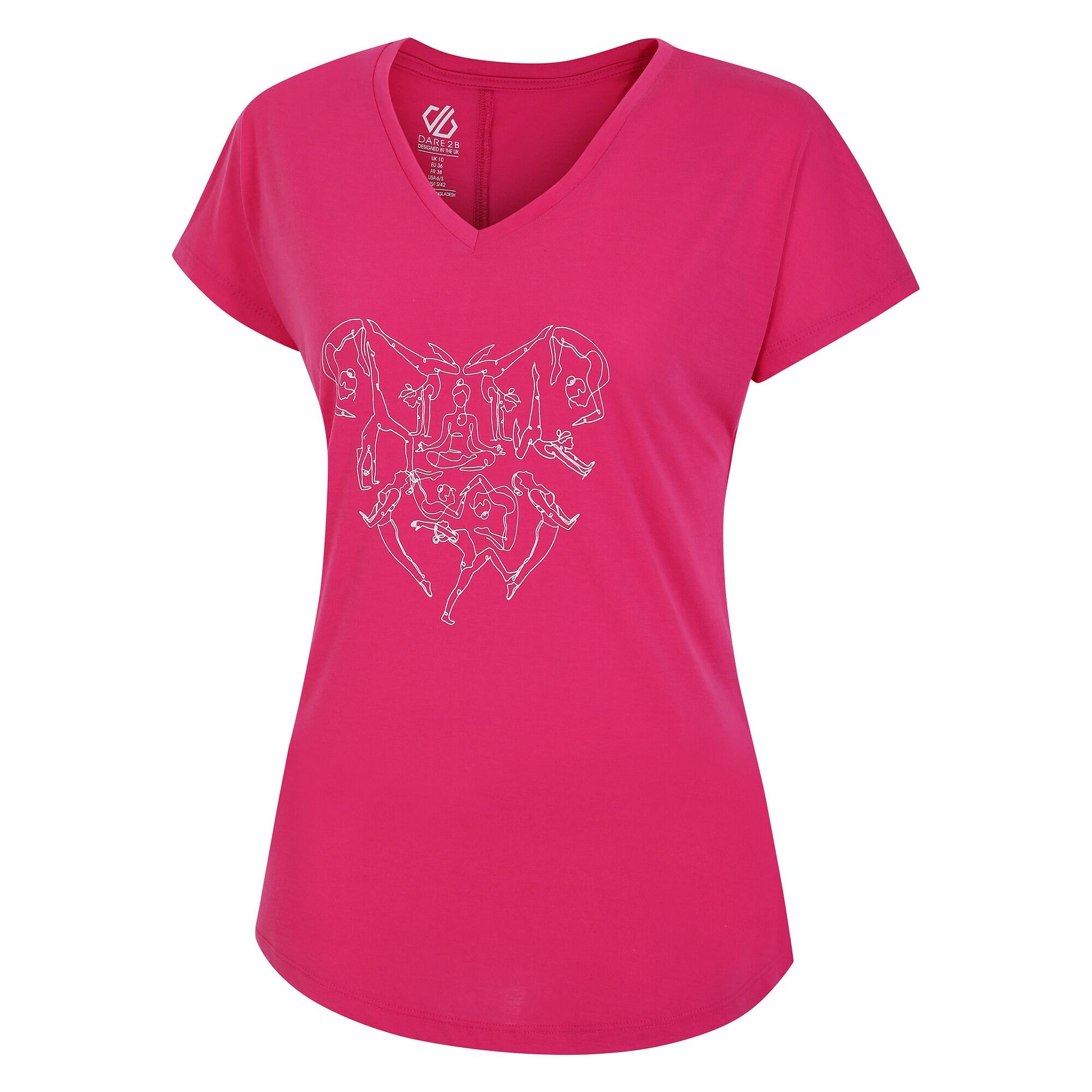 Pure Pink - Side - Regatta Womens-Ladies Calm Yoga Pose T-Shirt