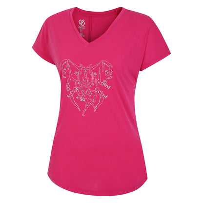 Pure Pink - Side - Regatta Womens-Ladies Calm Yoga Pose T-Shirt