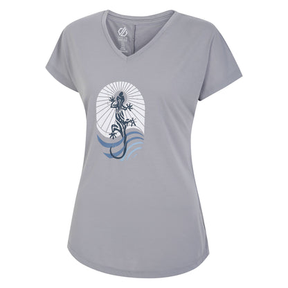 Ash Grey - Side - Regatta Womens-Ladies Calm Lizard T-Shirt