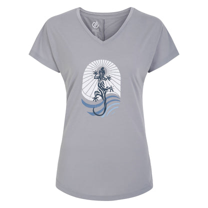 Ash Grey - Front - Regatta Womens-Ladies Calm Lizard T-Shirt