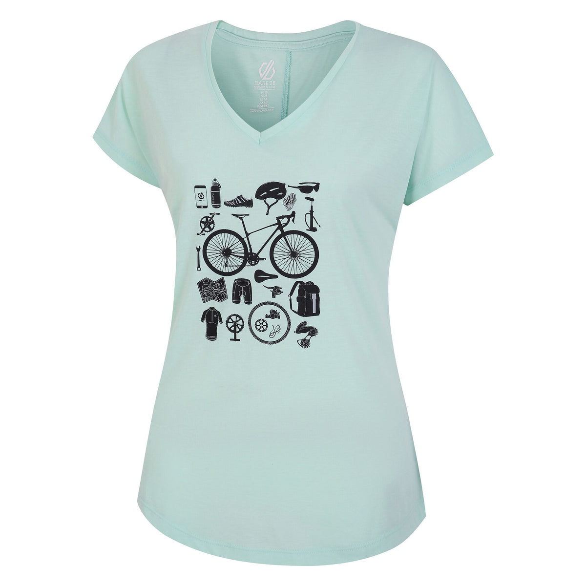 Mint Green - Side - Regatta Womens-Ladies Calm Bicycle T-Shirt