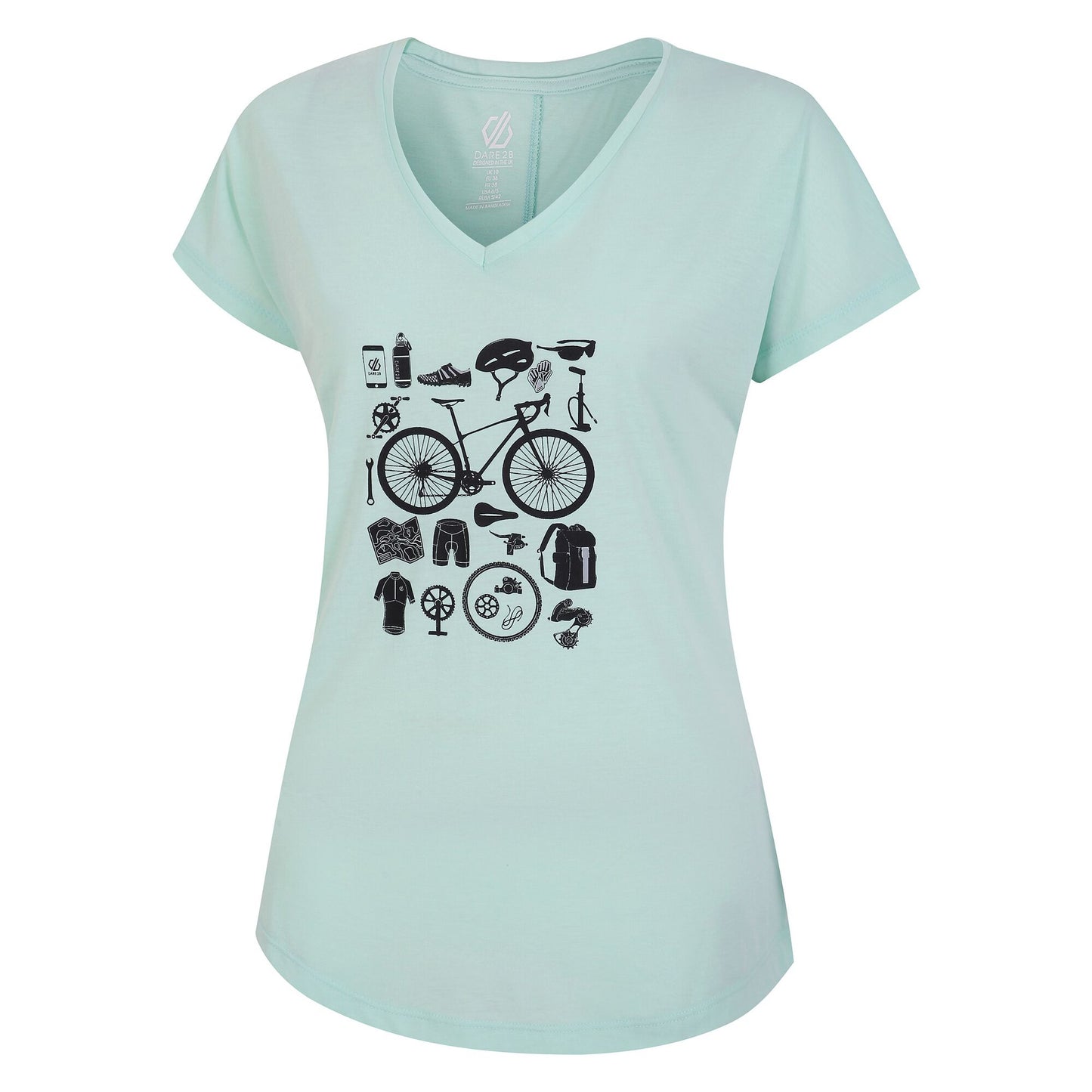 Mint Green - Side - Regatta Womens-Ladies Calm Bicycle T-Shirt