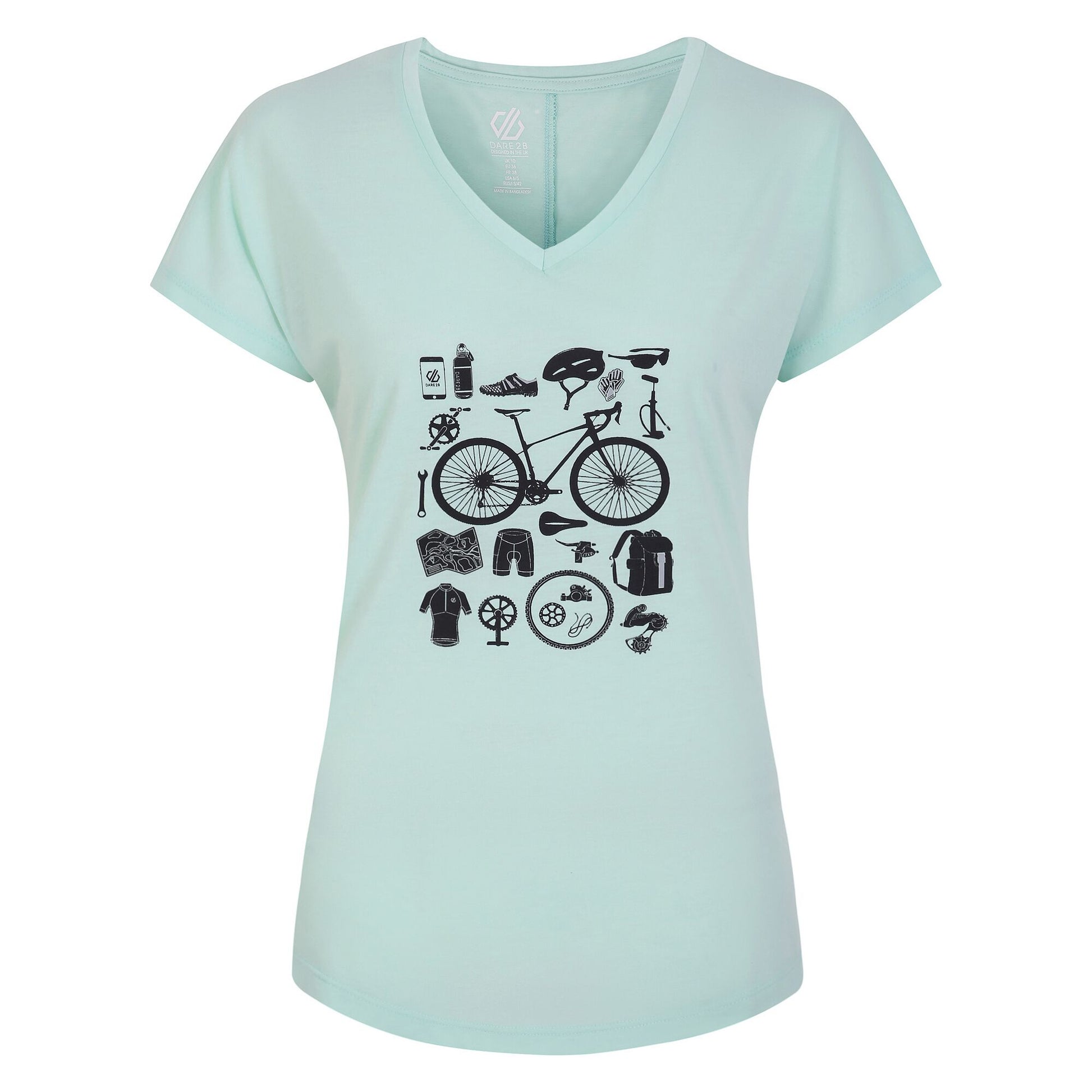 Mint Green - Front - Regatta Womens-Ladies Calm Bicycle T-Shirt