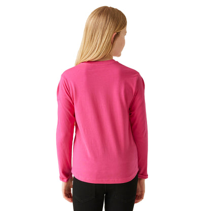 Hot Pink - Lifestyle - Regatta Childrens-Kids Wenbie III Hearts & Flowers Long-Sleeved T-Shirt