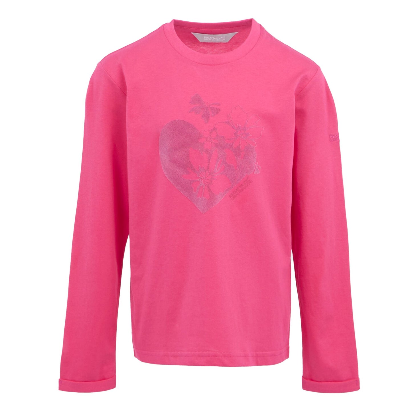 Hot Pink - Front - Regatta Childrens-Kids Wenbie III Hearts & Flowers Long-Sleeved T-Shirt