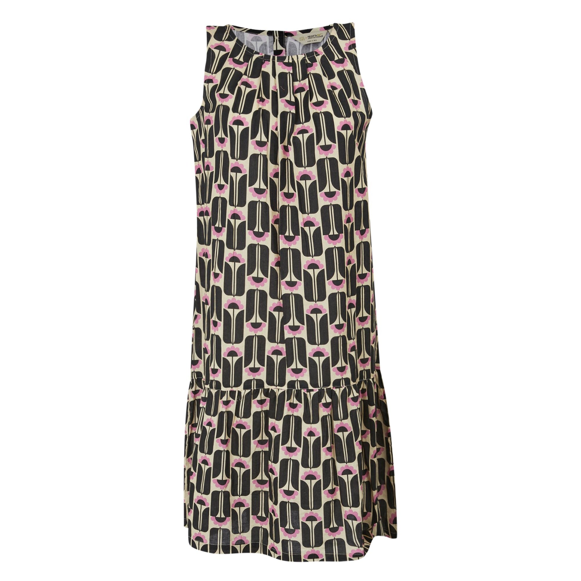Black - Front - Regatta Womens-Ladies Orla Kiely Summer Tall Flowers Sleeveless Dress