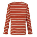 Red Ochre-Light Vanilla - Back - Regatta Womens-Ladies Federica II Stripe Long-Sleeved T-Shirt