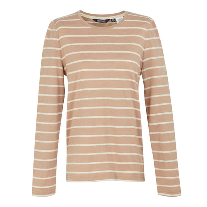 Warm Taupe-Light Vanilla - Front - Regatta Womens-Ladies Federica II Stripe Long-Sleeved T-Shirt