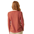 Red Ochre-Light Vanilla - Lifestyle - Regatta Womens-Ladies Federica II Stripe Long-Sleeved T-Shirt