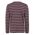 Deep Plum-Light Vanilla - Back - Regatta Womens-Ladies Federica II Stripe Long-Sleeved T-Shirt