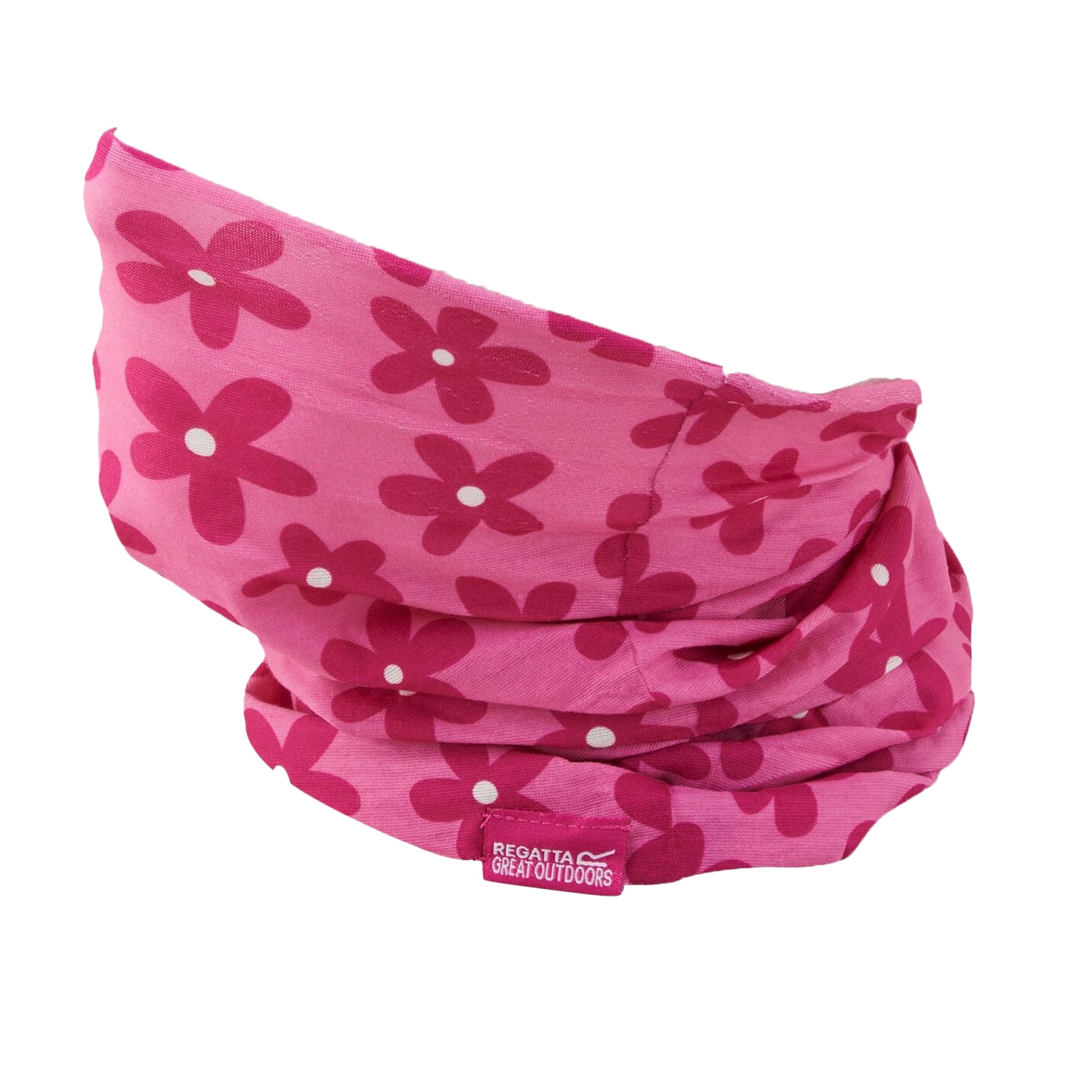 Sweet Pink-Luna - Front - Regatta Childrens-Kids Multitube II Flower Snood