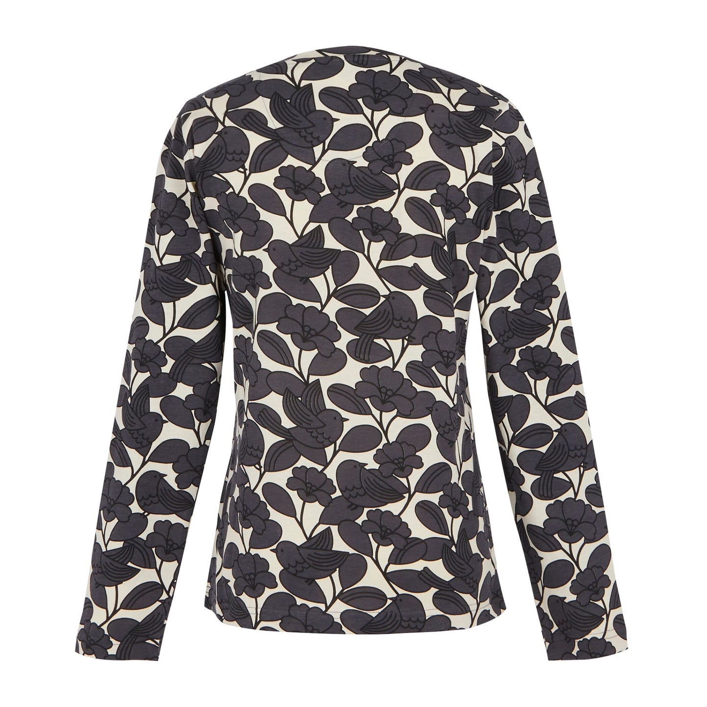 Grey - Back - Regatta Womens-Ladies Orla Kiely Birdy Long-Sleeved Winter T-Shirt