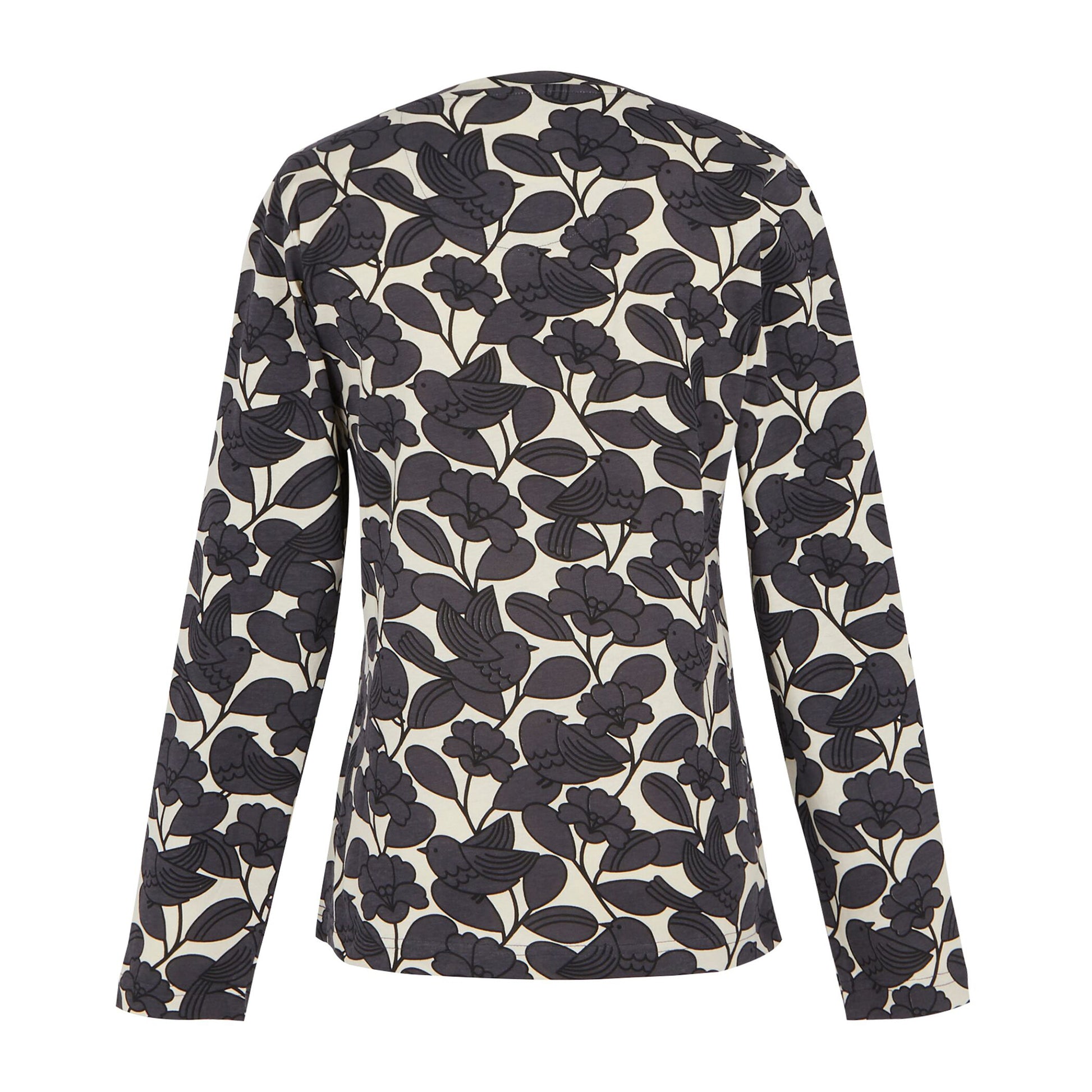 Grey - Back - Regatta Womens-Ladies Orla Kiely Birdy Long-Sleeved Winter T-Shirt