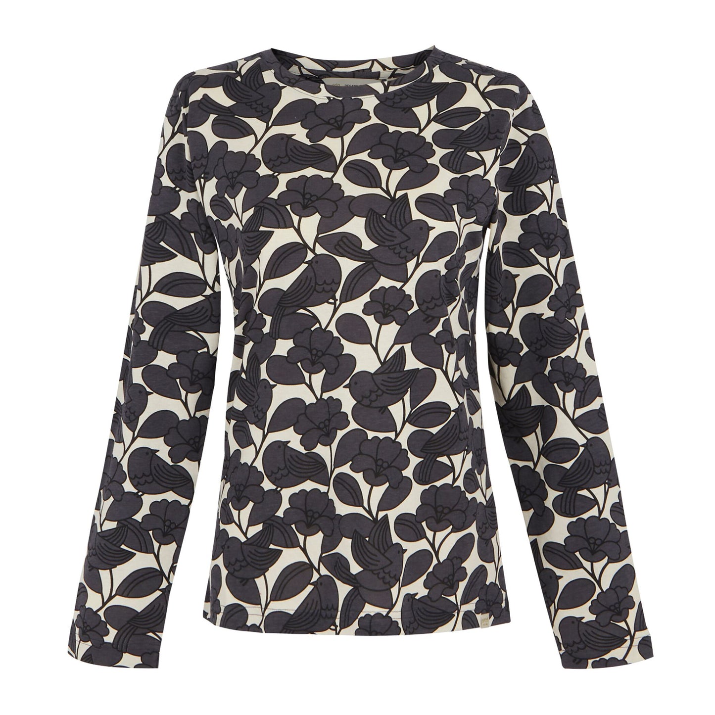 Grey - Front - Regatta Womens-Ladies Orla Kiely Birdy Long-Sleeved Winter T-Shirt