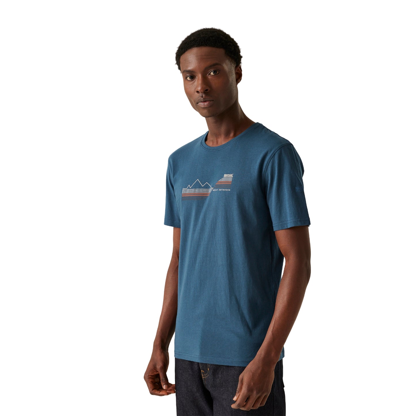 Moonlight Denim - Side - Regatta Mens Cline IX Graphic Print T-Shirt