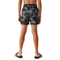 Grey-Black - Pack Shot - Regatta Childrens-Kids Skander III Camouflage Swim Shorts