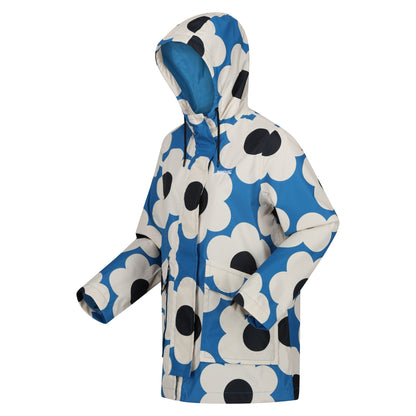 Blue - Side - Regatta Womens-Ladies Orla Kiely Swing II Sixties Daisy Waterproof Jacket