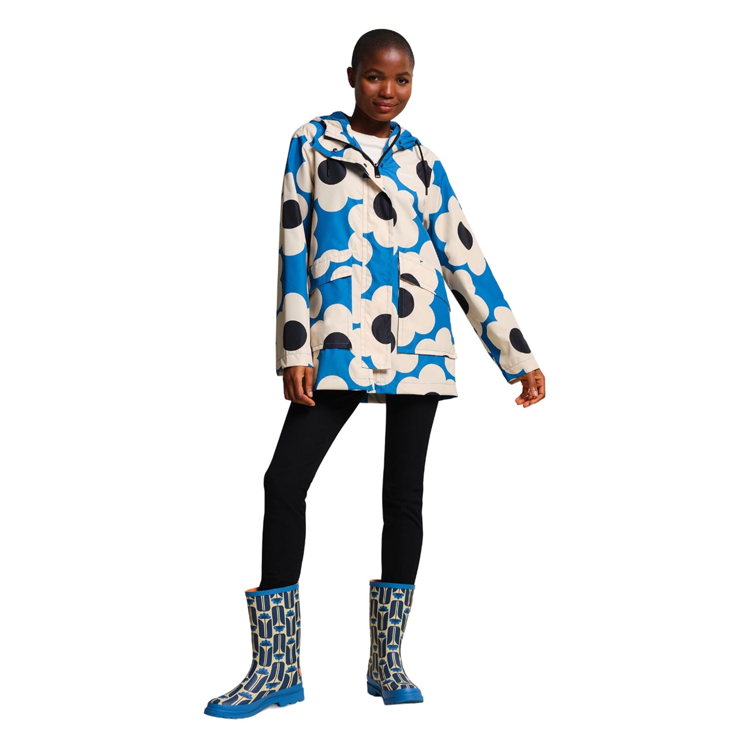 Blue - Lifestyle - Regatta Womens-Ladies Orla Kiely Swing II Sixties Daisy Waterproof Jacket