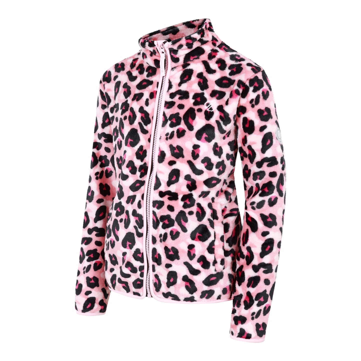 Dusty Rose - Side - Dare 2B Childrens-Kids Zesty Cheetah Print Fleece Jacket