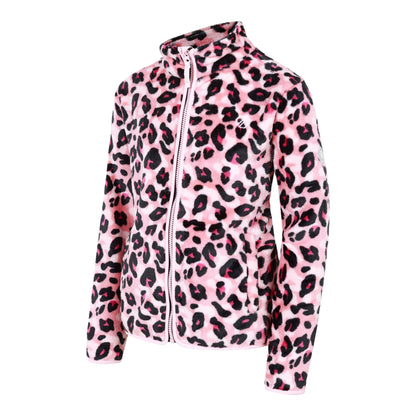 Dusty Rose - Side - Dare 2B Childrens-Kids Zesty Cheetah Print Fleece Jacket