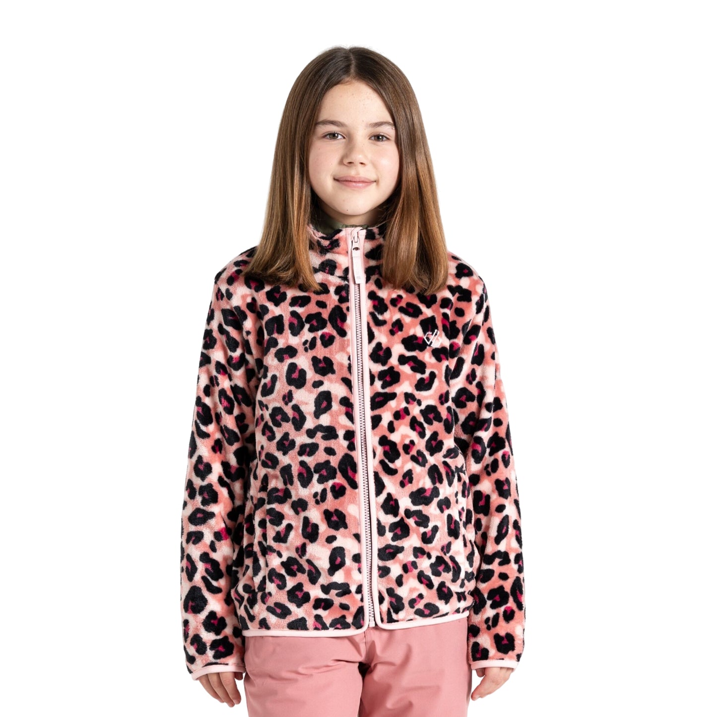 Dusty Rose - Lifestyle - Dare 2B Childrens-Kids Zesty Cheetah Print Fleece Jacket