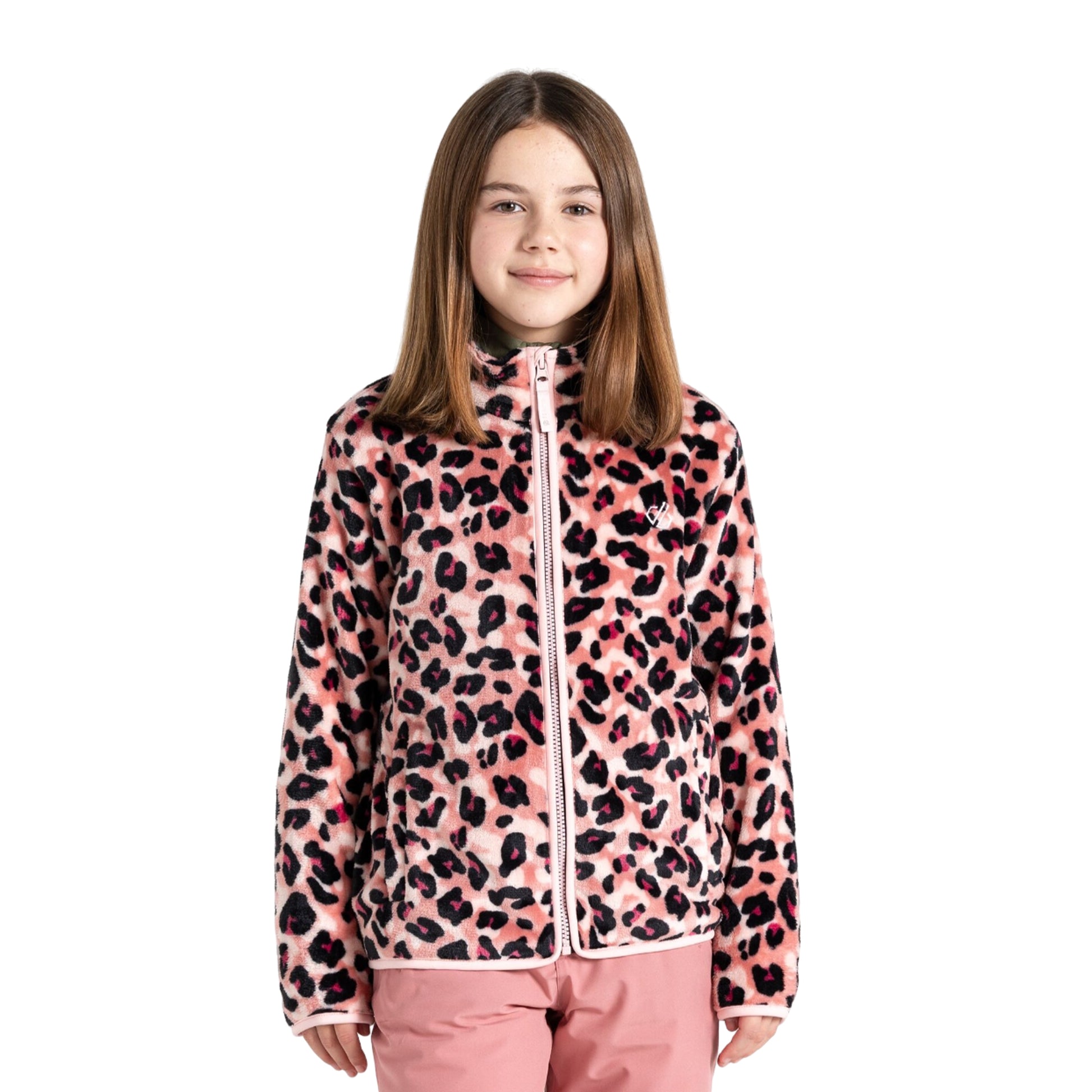 Dusty Rose - Lifestyle - Dare 2B Childrens-Kids Zesty Cheetah Print Fleece Jacket
