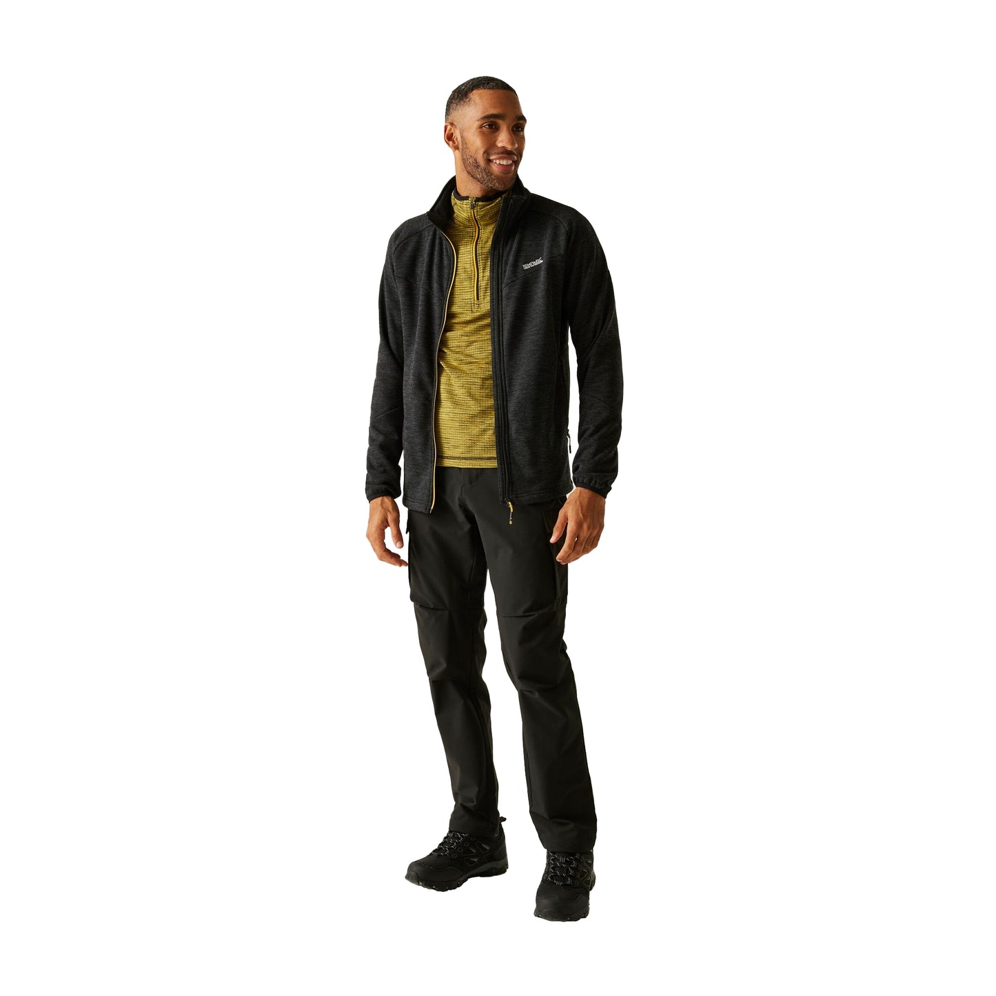 Black - Side - Regatta Mens Rivake Full Zip Fleece Jacket