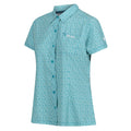 Tahoe Blue - Side - Regatta Womens-Ladies Floral Packaway Short-Sleeved Travel Shirt