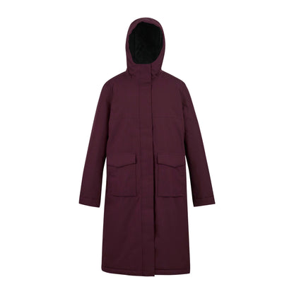 Fig-Black - Front - Regatta Womens-Ladies Yarli Longline Waterproof Jacket