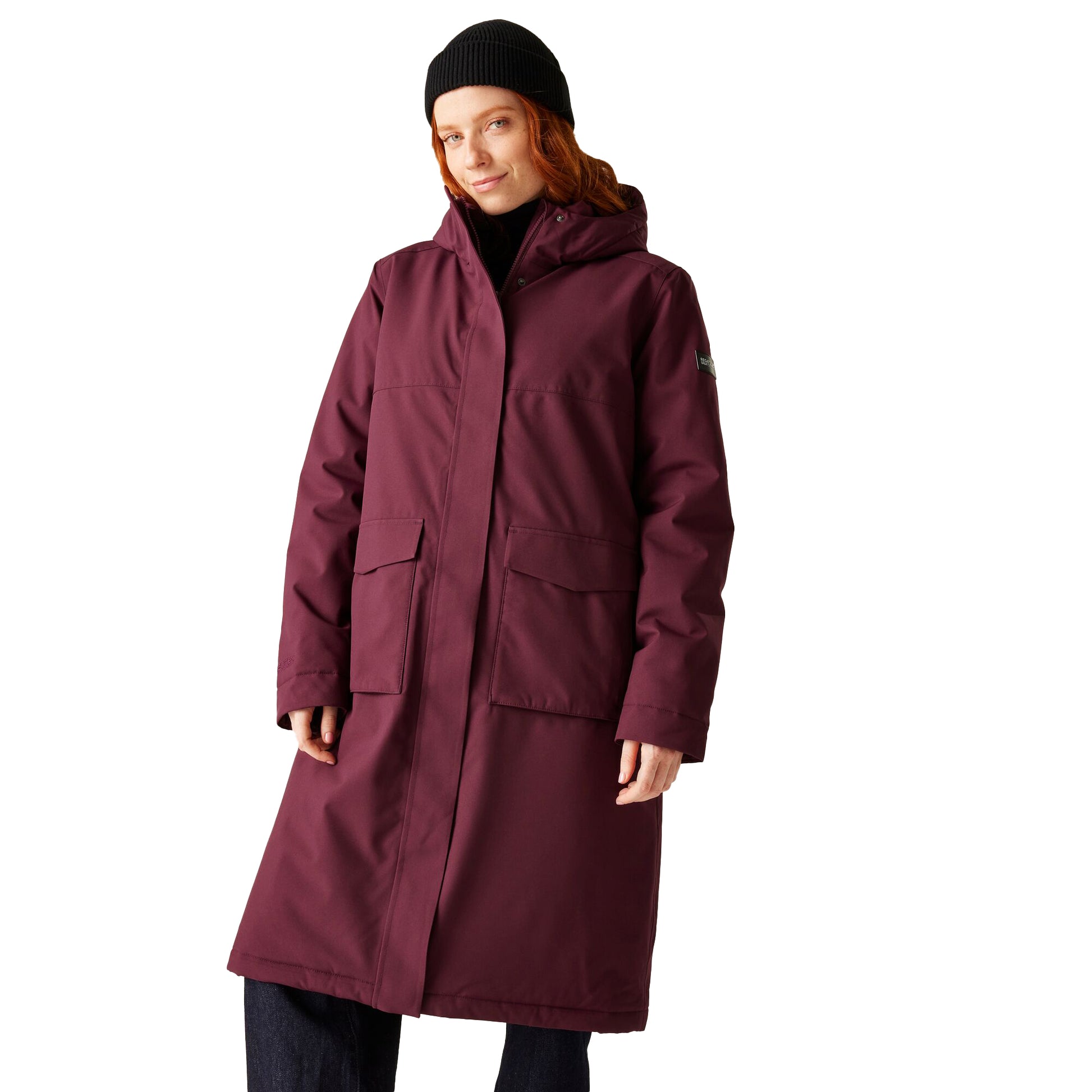 Fig-Black - Lifestyle - Regatta Womens-Ladies Yarli Longline Waterproof Jacket