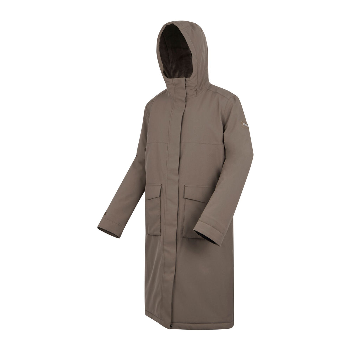 Mocha-Cocoa - Side - Regatta Womens-Ladies Yarli Longline Waterproof Jacket
