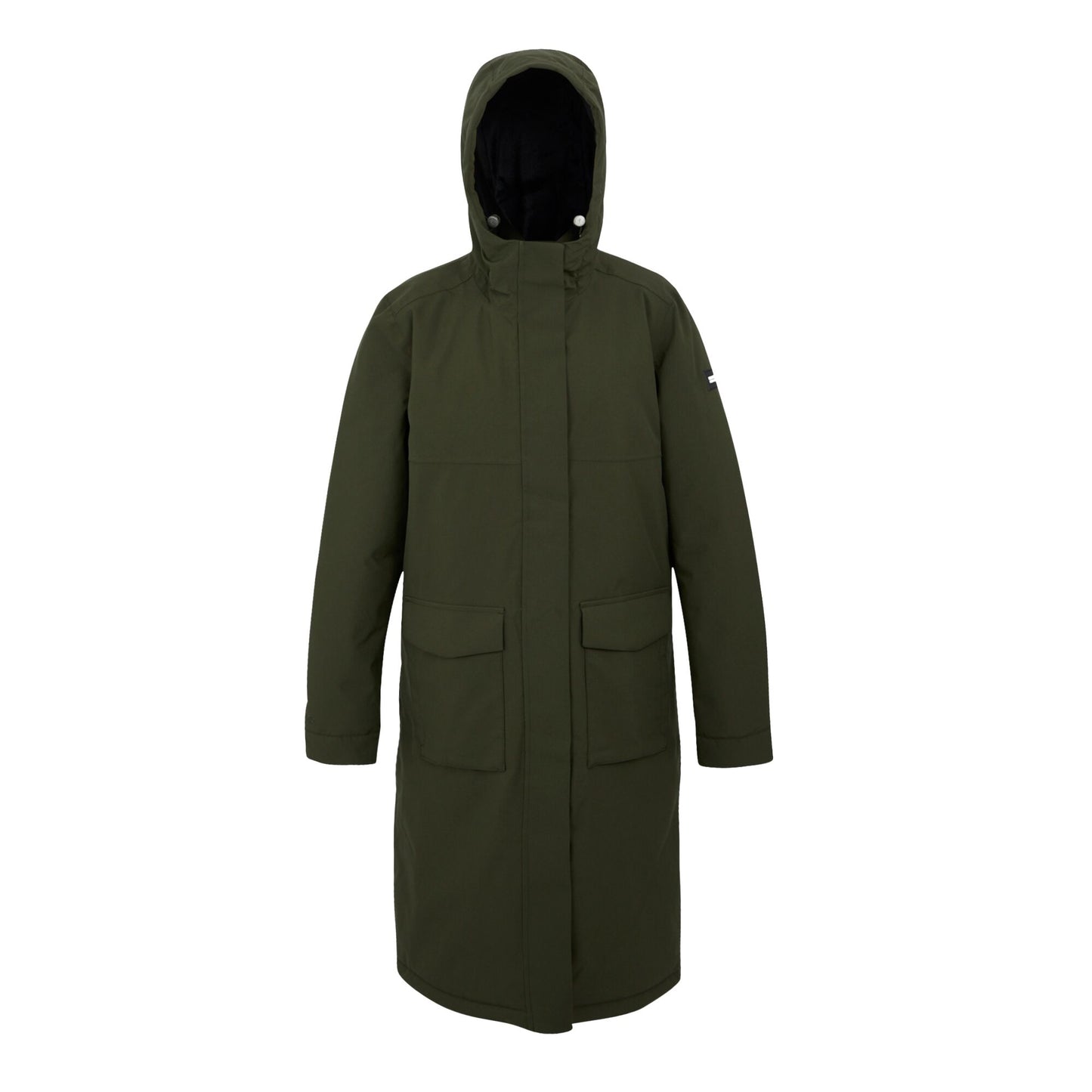 Dark Khaki-Light Vanilla - Front - Regatta Womens-Ladies Yarli Longline Waterproof Jacket